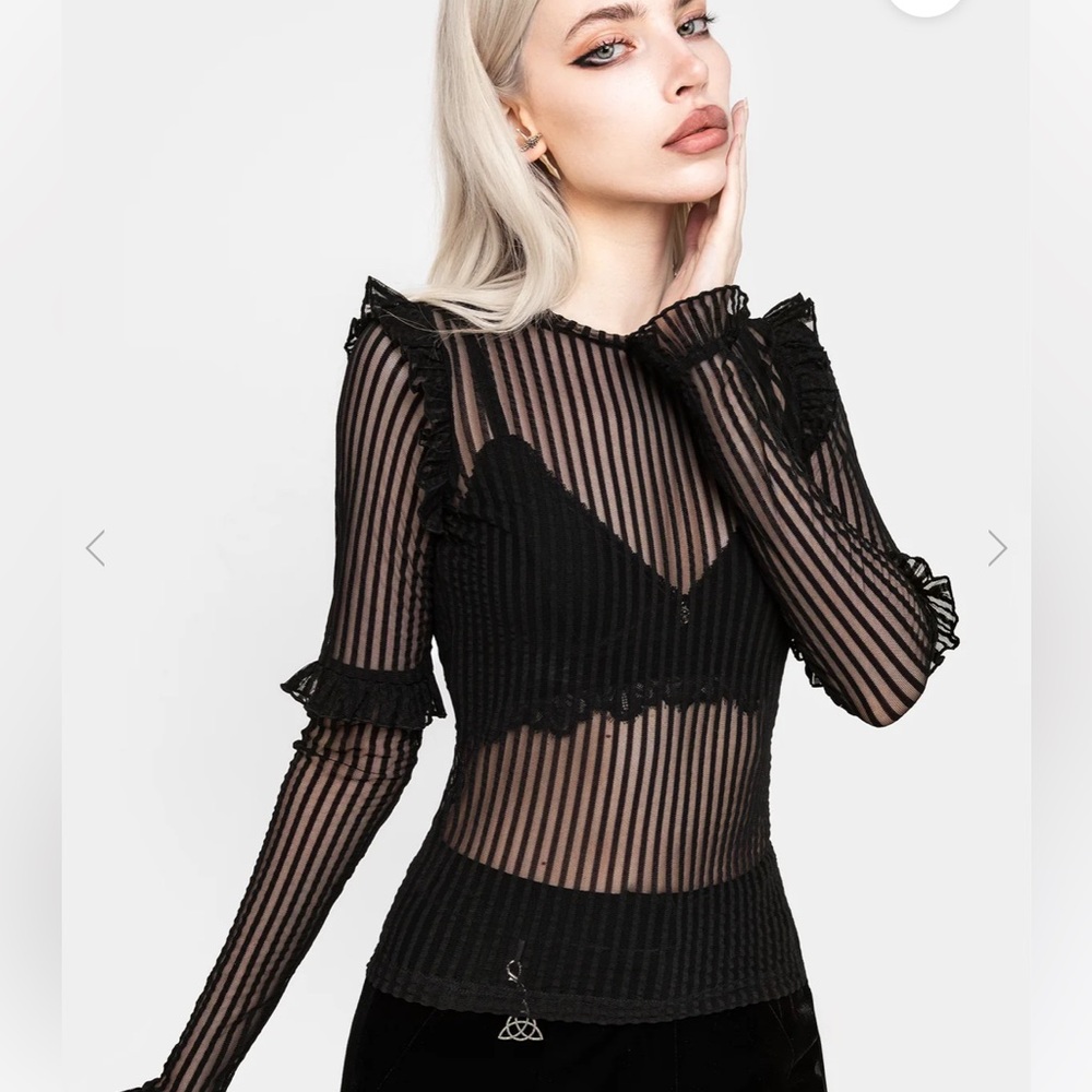 Disturbia Mourning Ruffle Top - Picture 6 of 9